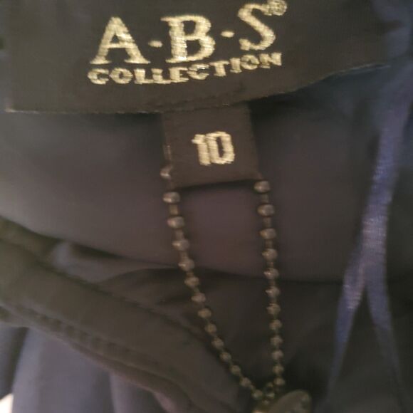 NWT ABS Collection Womens Sheath Dress Size10 Navy Blue Bell Sleeve Off Shoulder - Picture 10 of 14